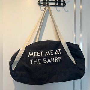 Meet me at the Barre denim gym bag